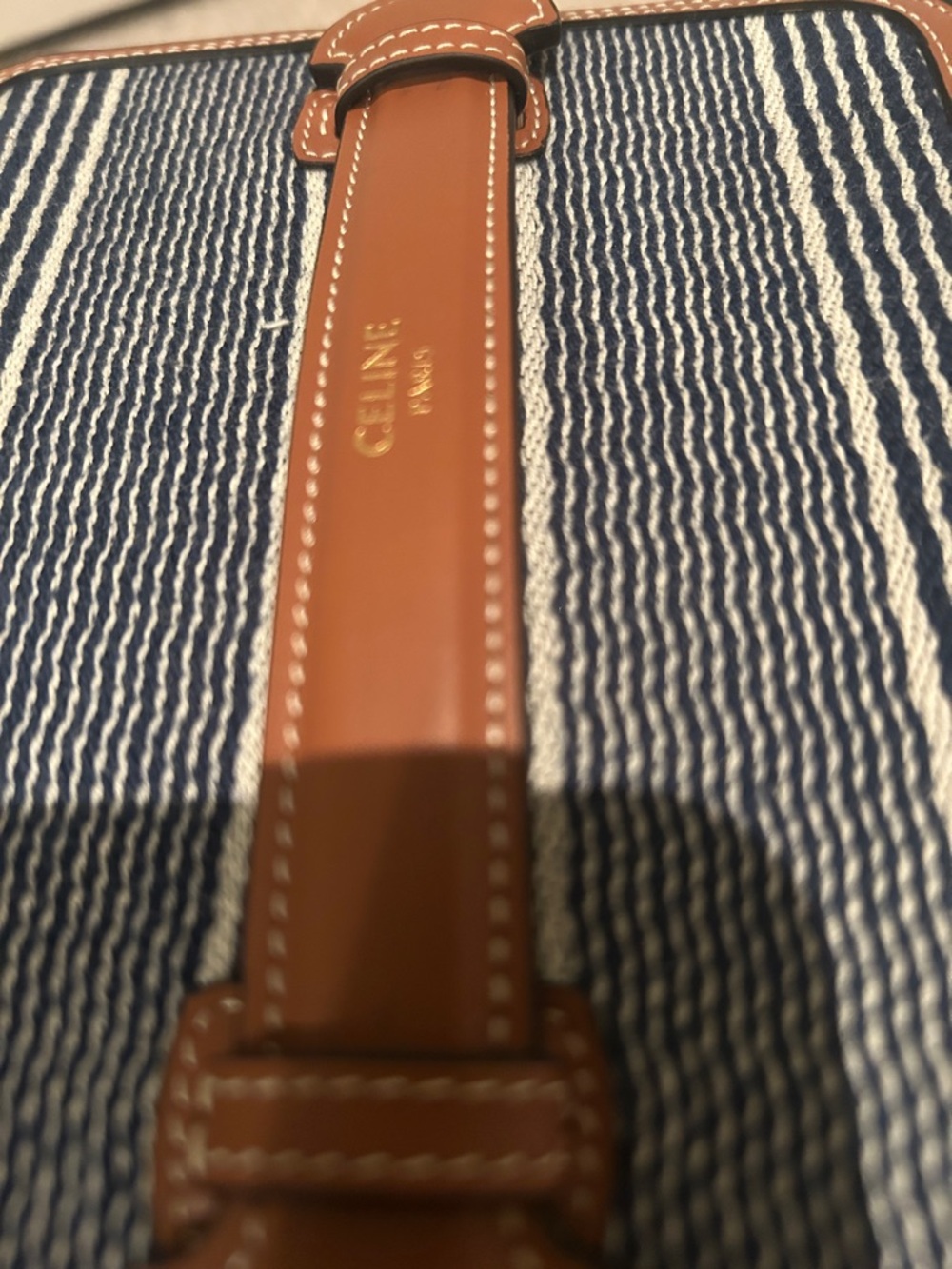 Celine Blue Canvas and Brown Leather Vanity Case LIMITED EDITION NO LONGER AVAIL - Picture 3 of 6